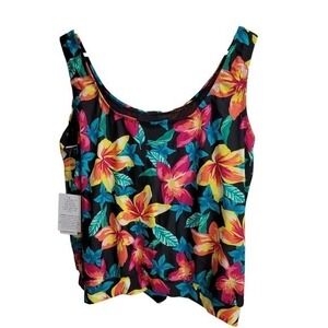 Blair Tankini Swim Top Tropical Floral Hawaiian Plus Size 20 Vacation Beach‎